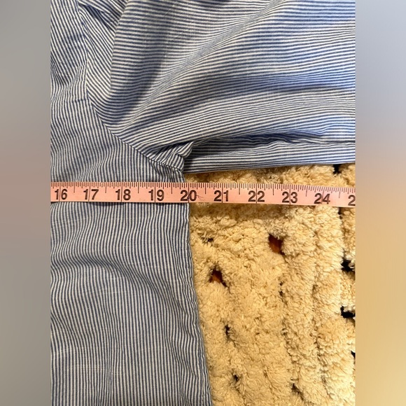 EUC Lucky Brand Blue & White Striped Pintuck Button-Down Cotton Blouse - Picture 5 of 6